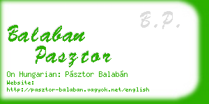 balaban pasztor business card